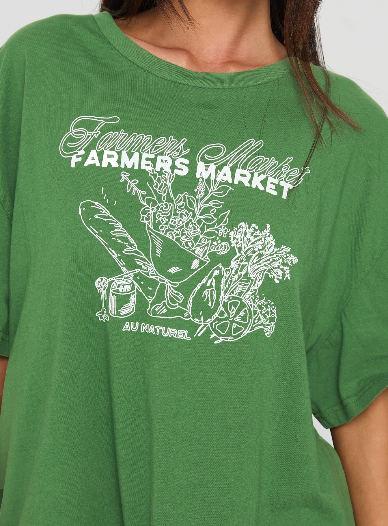 Farmers Market Oversized Graphic Tee Green
