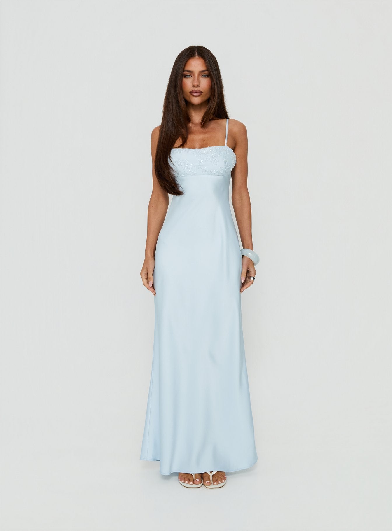 ice blue formal dress Juliet JT2452K XS Sale it hugs your curves beautifully before flowing into a dramatic sweep train Off-shoulder Ice Blue Satin Slit