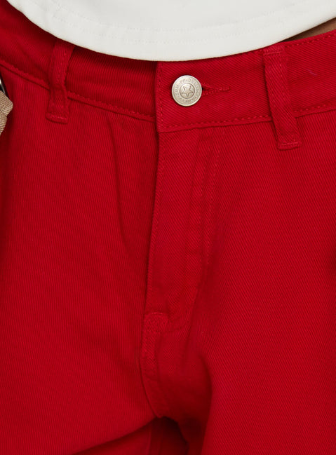 Hudsen Longline Cargo Shorts Red
