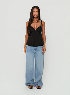 Committed Tie Back Top Black