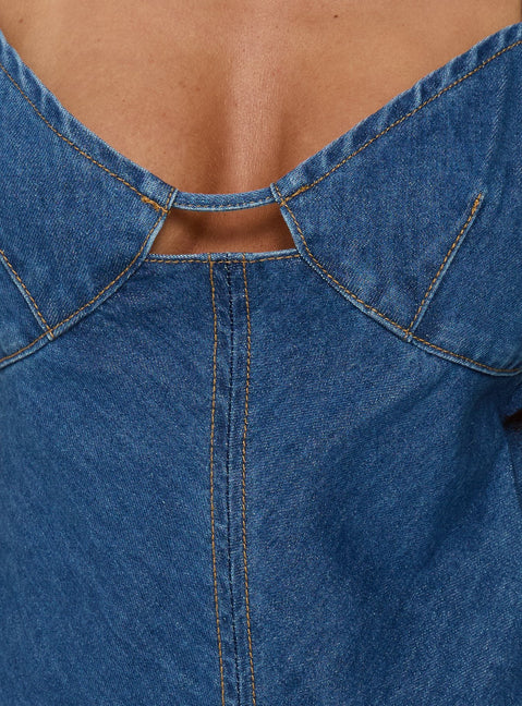 Arwen Denim Mini Dress Blue | Princess Polly Arwen Denim Mini Dress Blue | Princess Polly