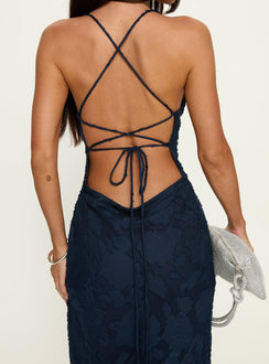 Celena Maxi Dress Navy Burnout