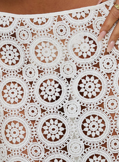 Starting Fresh Crochet Maxi Skirt White