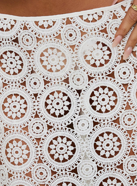 Starting Fresh Crochet Maxi Skirt White