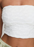 Fidget Strapless Top White