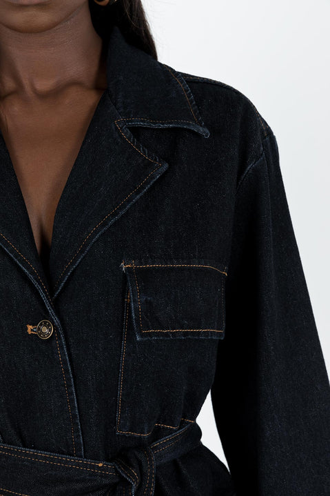 giselle mini dress dark denim Giselle Mini Dress Dark Denim