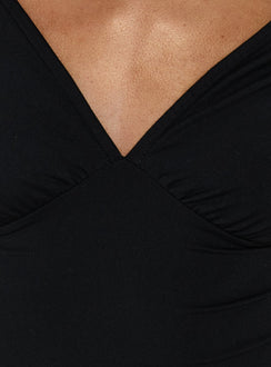 Daily Define Off Shoulder V Neck Mini Dress Black