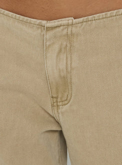 Buenos No Waist Low Rise Straight Leg Jeans Washed Khaki