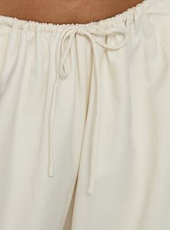 Bungala Oversized Relaxed Pants Ivory Petite