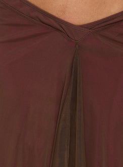 Erinhadi Midi Skirt Brown / Pink