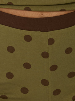 Speranza Micro Shorts Green Polka Dot