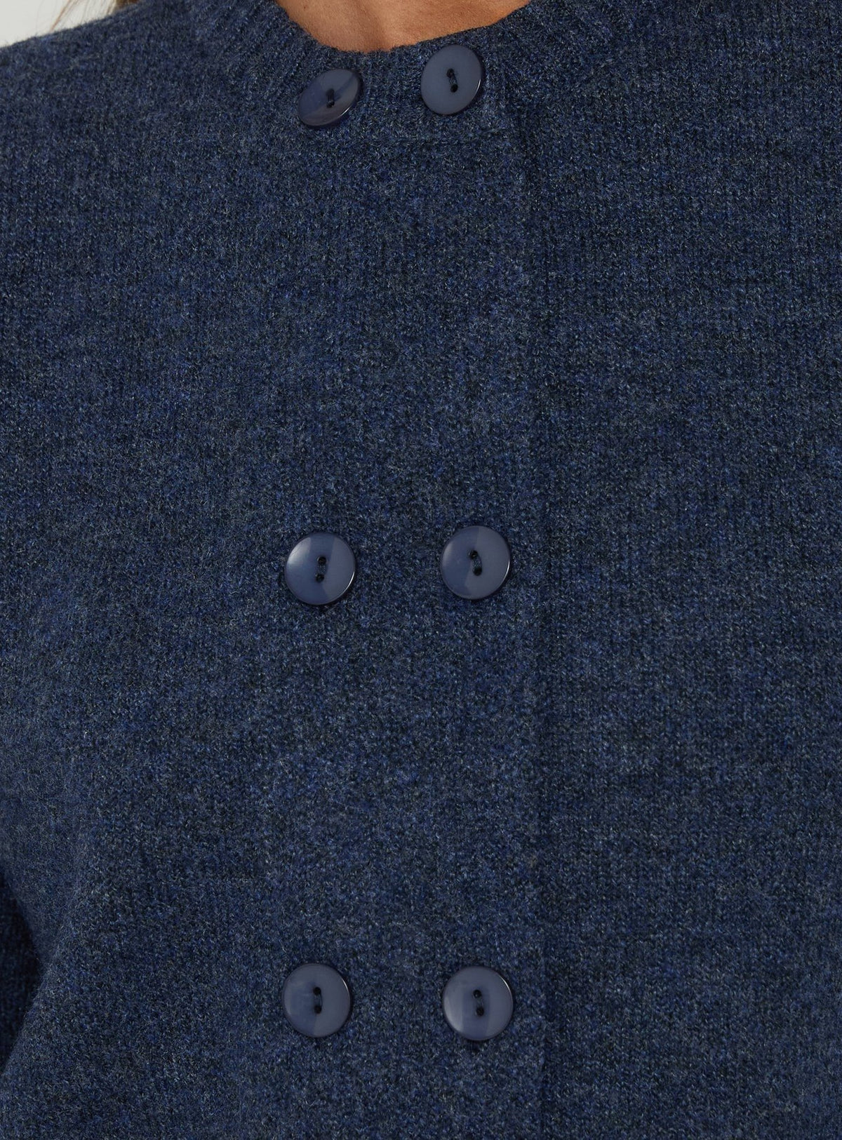 Designed Kammi Button Up Cardigan Navy in womens-jumpers with short length detail