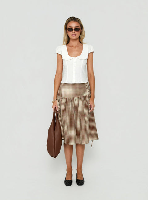 Gardinia Collared Button Down Top White
