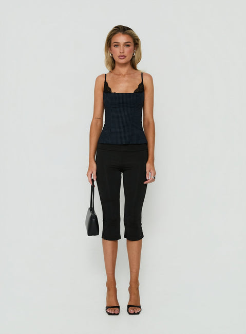 Avedon Foldover Waist Capri Pants Black