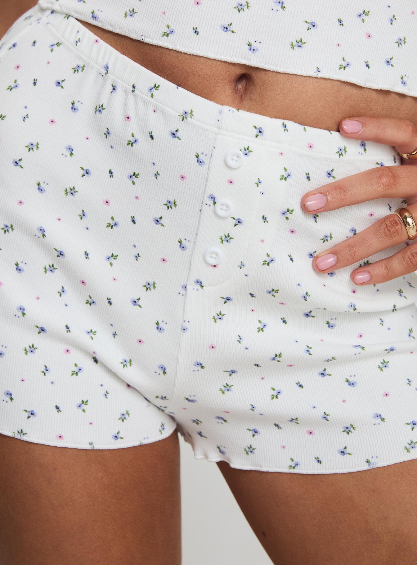 product Princess Polly Take On Me Rib Short Floral High Waisted Shorts 