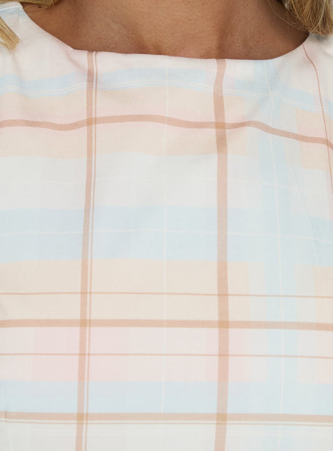 Yumiko Romper Blue Check