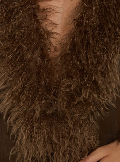 Adalyna Faux Fur Jacket Brown