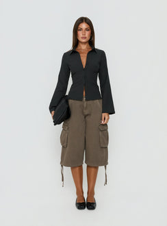 Anni Pinstripe Shirt Black