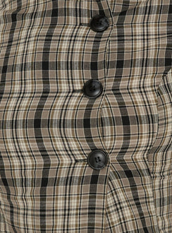 Maxina High Neck Button Up Top Check