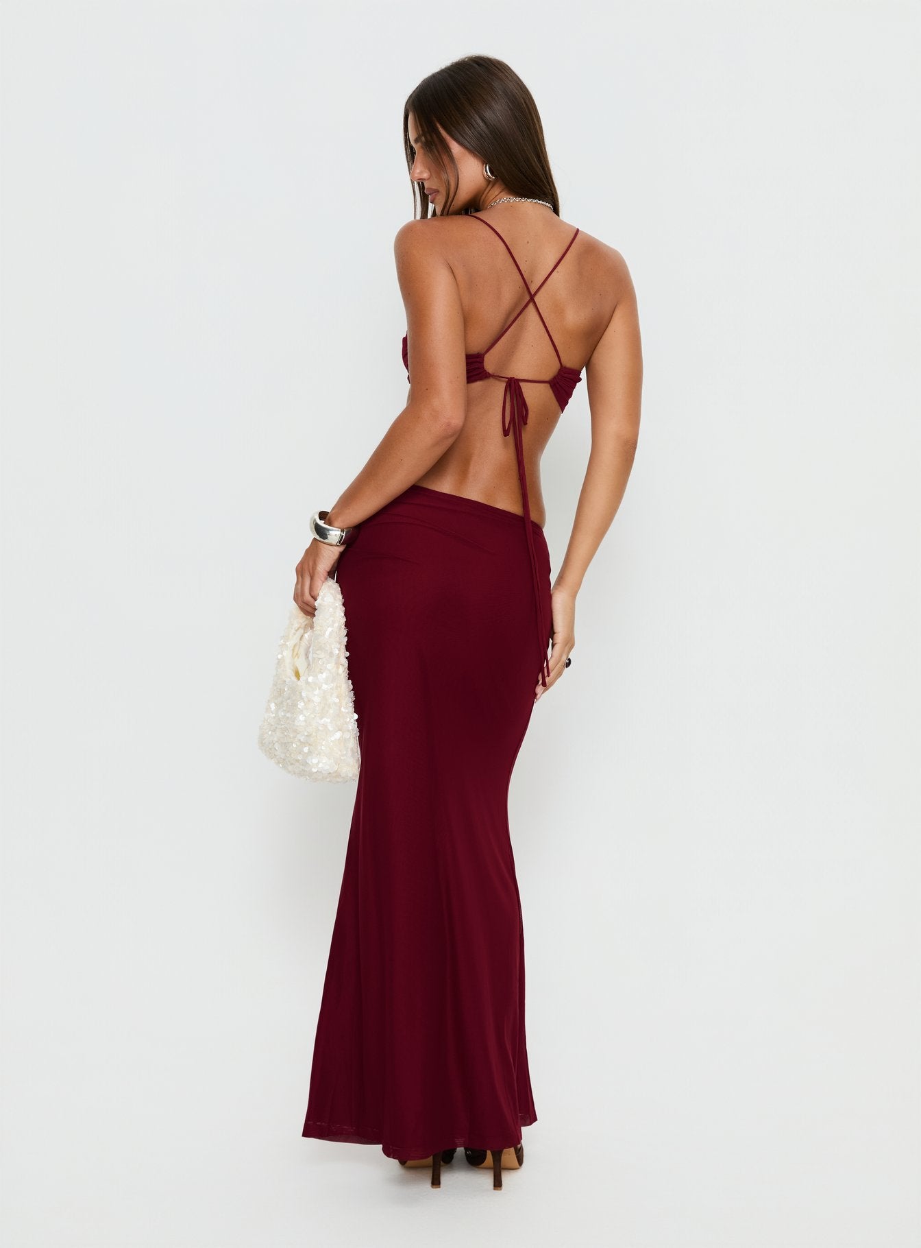 Delores Ruched Maxi Skirt | Red | Womens | Princess Polly Delores Ruched Maxi Skirt | Red | Womens | Princess Polly