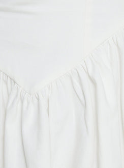 Esatora Halter Flare Mini Dress White