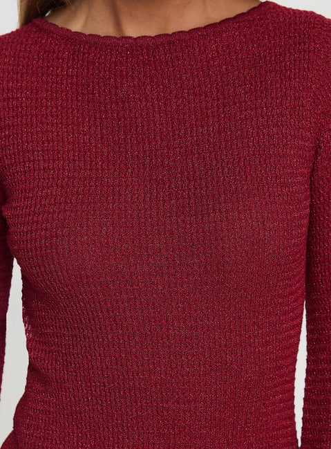 princess polly red long sleeve dress Lillie Long Sleeve Mini Dress Red, US 0 / Red