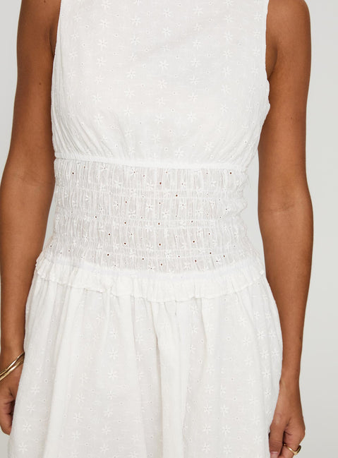 princess polly yennifer dress Yennifer Shirred Mini Dress Blue | White | Blue | White | Womens
