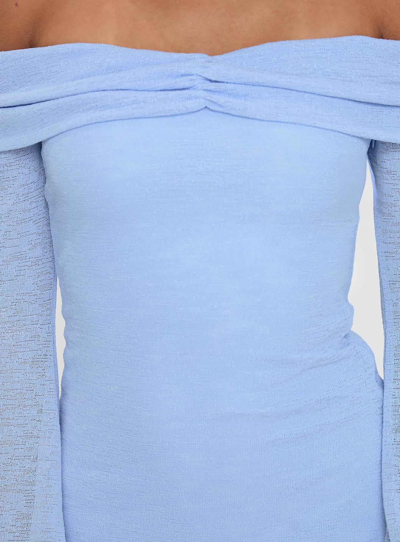 product Princess Polly Stellaire Long Sleeve Mini Dress Blue Straight Neck 