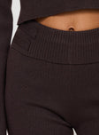 Chocolate knit pant Elasticated waistband, wide-leg, folded waistband