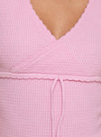 Pink knit mini dress Knit mini dress