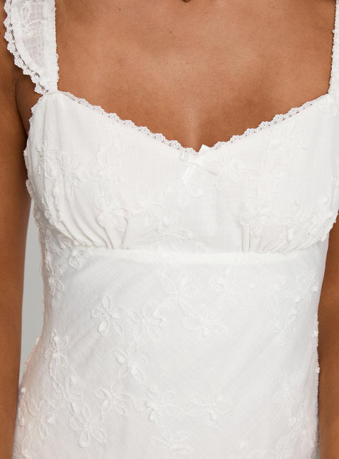 Princess Polly Women's Beacall Embroidered Lace Trim Cotton Mini Sundress - White - Mini dresses Princess Polly Women's Beacall Embroidered Lace Trim Cotton Mini Sundress - White - Mini dresses