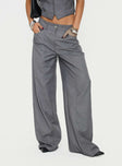 side view of model wearing Princess Polly Dawson Pants Slate Low Rise Pants 