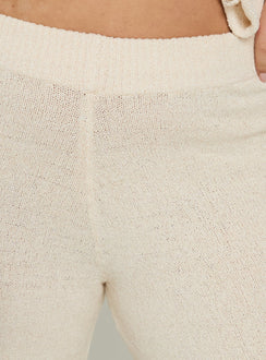 Calisse Knit Wide Leg Pants Beige Curve