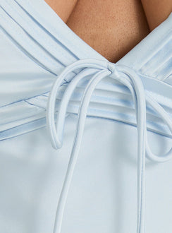 Iseabal V Neck Mini Dress Ice Blue Curve