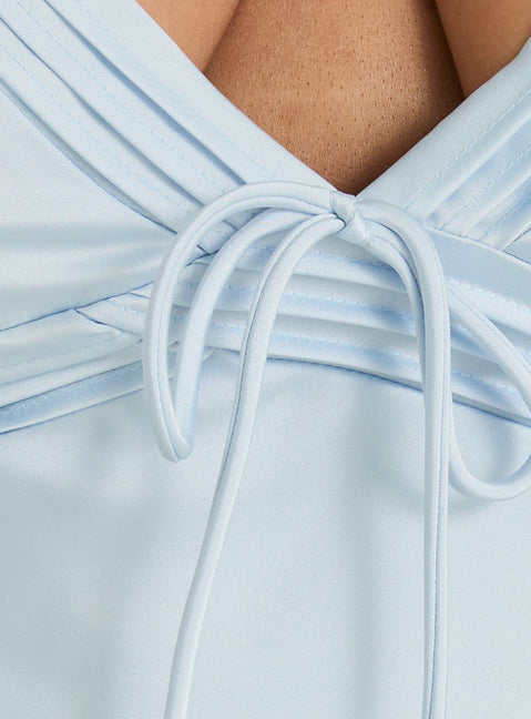 Iseabal V Neck Mini Dress Ice Blue Curve