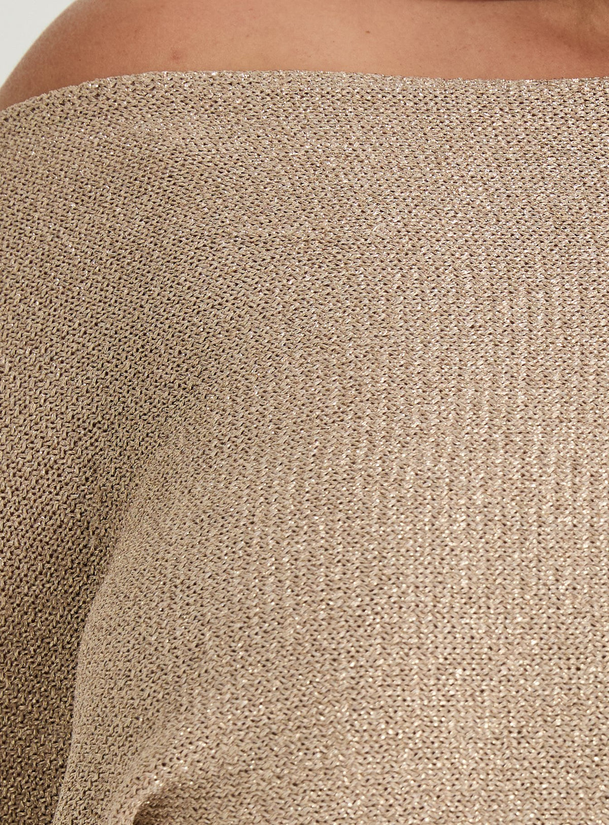 Kysa Off Shoulder Knit Top Gold Curve