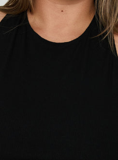 Harlene Back Detail Top Black Curve