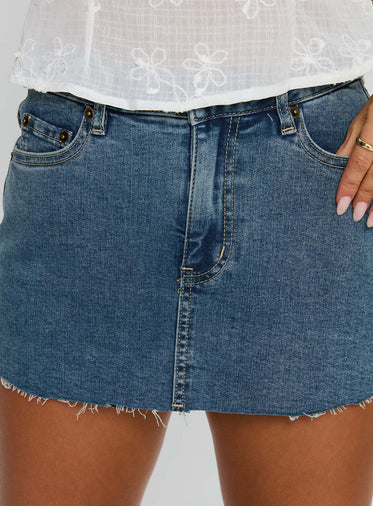 Flourish Low Rise Denim Mini Skort Light Wash