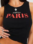 Jadore Paris Tank Black