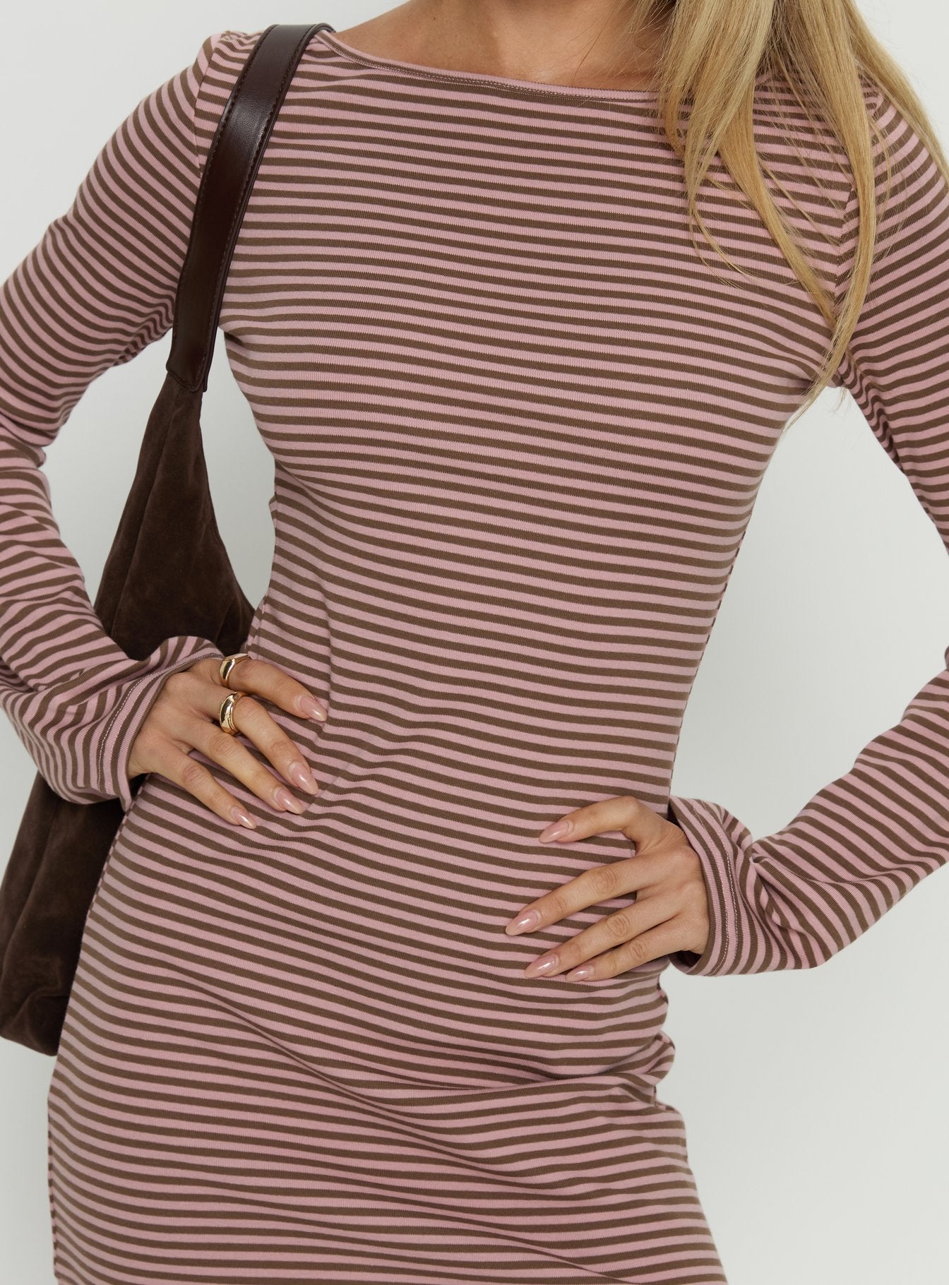 princess polly bryanna dress Princess Polly Bryanna ribbed flare sleeve bodycon mini dress in black & white stripes