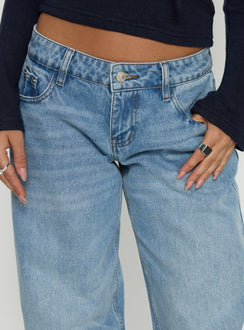 Ellanor Low Rise Slouch Denim Jean Washed Mid Blue Wash Tall