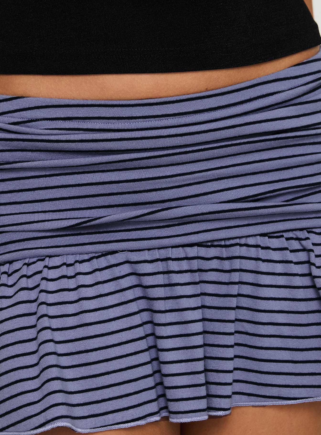 product Princess Polly Nefeli Mini Skirt Stripe Purple/black Mini Skirts 