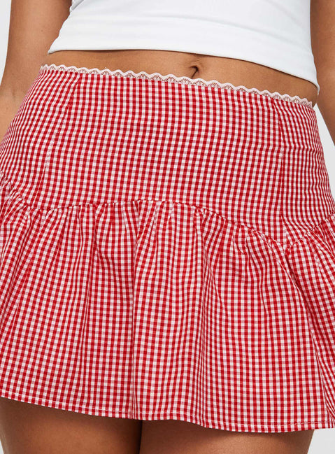 back view of model wearing Princess Polly Chloette Mini Skirt Multi Mini Skirts 