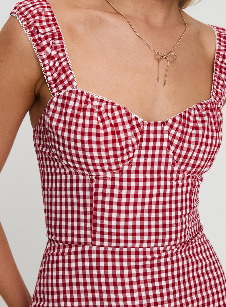 Faubert Mini Dress Red Gingham