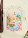 product Princess Polly Half Sleeves Crew Neck  Hotel Hawaii Oversized Tee Yellow