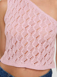 Pink One shoulder knit top
