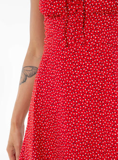 product Princess Polly Square Neck  Love Birds Mini Dress Red Tall