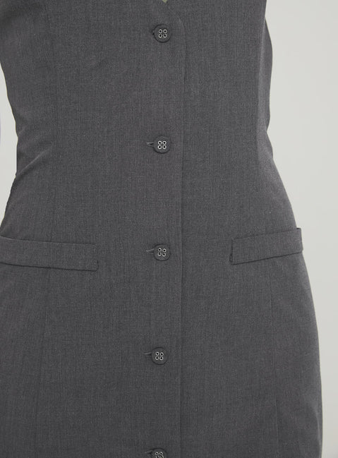 grey dress princess polly Mayok Mini Dress Grey