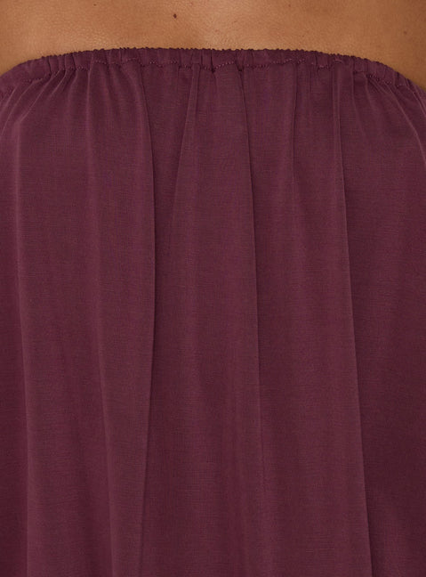 Olidia Strapless Mini Dress Plum