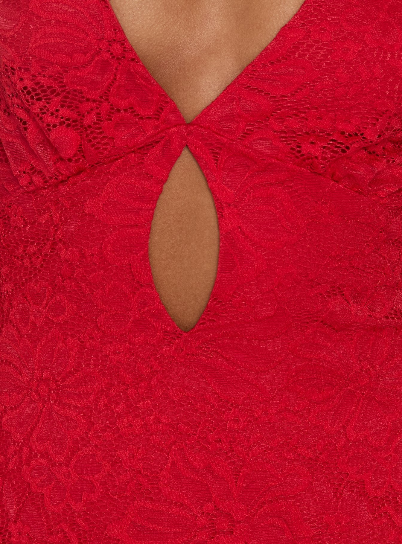 Steffie Lace Backless Mini Dress Red